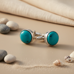将图像加载到图库查看器中, 925 Sterling Silver Turquoise Cufflinks | Men's Jewelry Gift