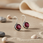 将图像加载到图库查看器中, 925 Silver Ruby Earrings | Women's Gemstone Dangle Earrings