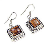 将图像加载到图库查看器中, 925 Silver Tiger Eye Earrings for Women | Gemstone Jewelry