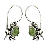 Load image into Gallery viewer, 925 Silver Green Gemstone Earrings for Women | Dangle Earrings