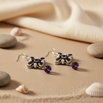 将图像加载到图库查看器中, 925 Silver Amethyst Drop Earrings | Gemstone Jewelry for Women