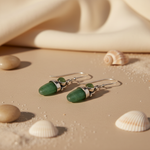 将图像加载到图库查看器中, 925 Silver Green Stone Drop Earrings | Women's Jewelry Gift