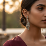 将图像加载到图库查看器中, 925 Silver Marcasite Leaf Earrings for Women | Dangle Jewelry