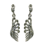 将图像加载到图库查看器中, 925 Silver Marcasite Leaf Earrings for Women | Dangle Jewelry