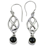 Load image into Gallery viewer, 925 Sterling Silver Black Onyx Earrings for Women | Celtic Knot