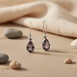 Load image into Gallery viewer, 925 Silver Amethyst Teardrop Earrings for Women