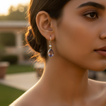 Load image into Gallery viewer, 925 Silver Amethyst Teardrop Earrings for Women