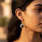 将图像加载到图库查看器中, 925 Silver Black Stone Drop Earrings for Women | Dangle Jewelry