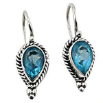 将图像加载到图库查看器中, 925 Silver Blue Topaz Teardrop Earrings for Women