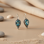 将图像加载到图库查看器中, 925 Silver Blue Topaz Teardrop Earrings for Women
