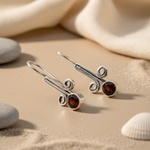 将图像加载到图库查看器中, 925 Silver Garnet Earrings for Women | Dangle Jewelry Gift