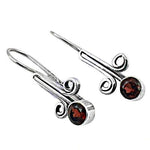 将图像加载到图库查看器中, 925 Silver Garnet Earrings for Women | Dangle Jewelry Gift
