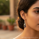 Load image into Gallery viewer, 925 Silver Amethyst & Pearl Drop Earrings for Women