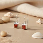 将图像加载到图库查看器中, Silver Red Gemstone Earrings for Women | Daily Wear Jewelry
