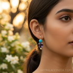 Load image into Gallery viewer, 925 Silver Turquoise & Amethyst Drop Earrings for Women