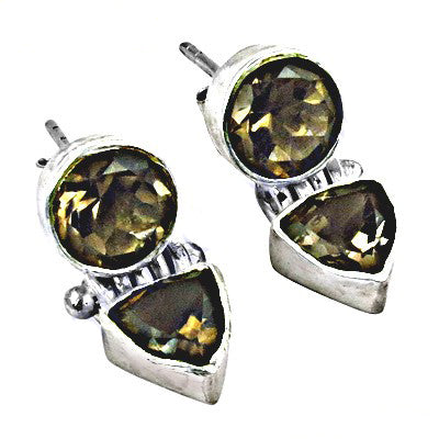 925 silver smoky quartz earrings for women | gemstone jewelry