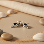 将图像加载到图库查看器中, 925 Silver Black Onyx Dangle Earrings for Women | Gift