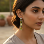 Load image into Gallery viewer, 925 Silver Peridot Drop Earrings for Women | Green Gemstone Jewelry