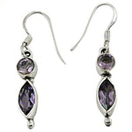 将图像加载到图库查看器中, 925 Silver Amethyst Drop Earrings for Women | Gemstone Jewelry