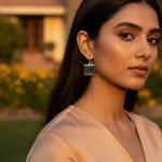 将图像加载到图库查看器中, 925 Silver Square Chalcedony Earrings for Women | Gift Jewelry