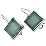 将图像加载到图库查看器中, 925 Silver Square Chalcedony Earrings for Women | Gift Jewelry