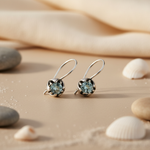 将图像加载到图库查看器中, 925 Silver Blue Topaz Earrings | Flower Dangle Earrings for Women