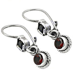 Load image into Gallery viewer, 925 Silver Garnet Drop Earrings for Women | Gemstone Jewelry