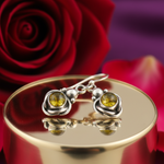 Load image into Gallery viewer, 925 Silver Amber Drop Earrings | Gemstone Jewelry for Women