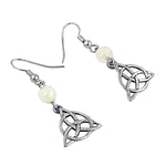 将图像加载到图库查看器中, Silver Celtic Knot Earrings with Pearl Beads | Women's Jewelry