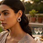 将图像加载到图库查看器中, Silver Pearl & Gemstone Earrings for Women | Daily Wear