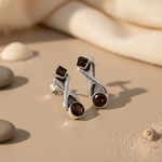 将图像加载到图库查看器中, 925 Silver Garnet Earrings for Women | Dangle Earrings Gift