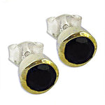将图像加载到图库查看器中, 925 Silver Black Gemstone Stud Earrings for Women | Gift