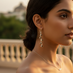 将图像加载到图库查看器中, 925 Silver Citrine Drop Earrings for Women | Dainty Jewelry
