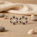 将图像加载到图库查看器中, 925 Silver Garnet Hexagon Earrings for Women | Dangle Jewelry
