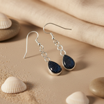 Load image into Gallery viewer, Silver Blue Sandstone Drop Earrings | Women's Fashion Jewelry