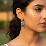 Load image into Gallery viewer, 925 Silver Turquoise Stone Earrings for Women | Dangle Earrings