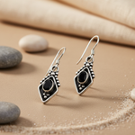 Load image into Gallery viewer, 925 Silver Onyx Earrings for Women | Dangle Drop Earrings