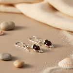 将图像加载到图库查看器中, 925 Silver Garnet Drop Earrings for Women | Gemstone Jewelry