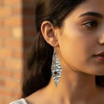 Load image into Gallery viewer, 925 Silver Leaf Earrings with Garnet Gemstone | For Women