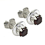Load image into Gallery viewer, 925 Silver Garnet Stud Earrings for Women | Gemstone Jewelry