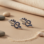 将图像加载到图库查看器中, Silver Sapphire Stud Earrings for Women | Dainty Jewelry Gift