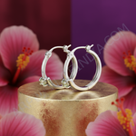 Load image into Gallery viewer, 925 Sterling Silver Hoop Earrings with Gemstone | For Women