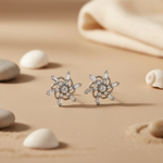 将图像加载到图库查看器中, Silver Cubic Zirconia Flower Stud Earrings | Women's Jewelry Gift