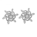 将图像加载到图库查看器中, Silver Cubic Zirconia Flower Stud Earrings | Women's Jewelry Gift