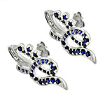 将图像加载到图库查看器中, 925 Silver Blue Sapphire Earrings for Women | Dainty Jewelry