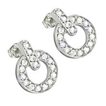 将图像加载到图库查看器中, 925 Silver Cubic Zirconia Circle Stud Earrings for Women