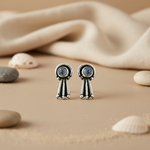 Load image into Gallery viewer, 925 Silver Moonstone Stud Earrings for Women | Dainty Jewelry