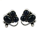 将图像加载到图库查看器中, 925 Sterling Silver Black Onyx Stud Earrings for Women