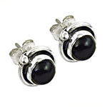 将图像加载到图库查看器中, 925 Silver Black Onyx Stud Earrings for Women | Gemstone Jewelry