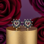 Load image into Gallery viewer, Silver Sapphire Heart Stud Earrings | Women's Jewelry Gift